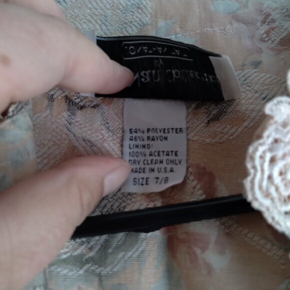 Vintage Nah Nah Collections by Jonathan Tait Peachy Pink Floral Lace Jacket - Picture 5 of 7